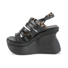 Load image into Gallery viewer, Demonia Pace-33 Platform Wedge Sandals in Black Vegan Leather
