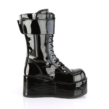 Load image into Gallery viewer, Demonia Petrol-150 Men&#39;s Platform Boots in Black Patent
