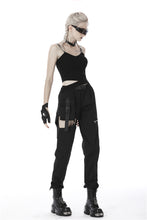 Load image into Gallery viewer, Dark in Love Cut-Out Thigh Pants with Attached Pouch
