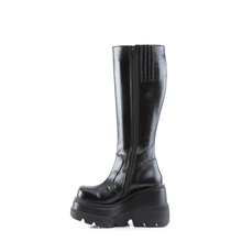 Load image into Gallery viewer, Demonia Shaker-100 Knee-High Platform Boots in Black Vegan Leather

