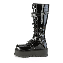 Load image into Gallery viewer, Demonia Slacker-260 Platform Boots in Black Patent
