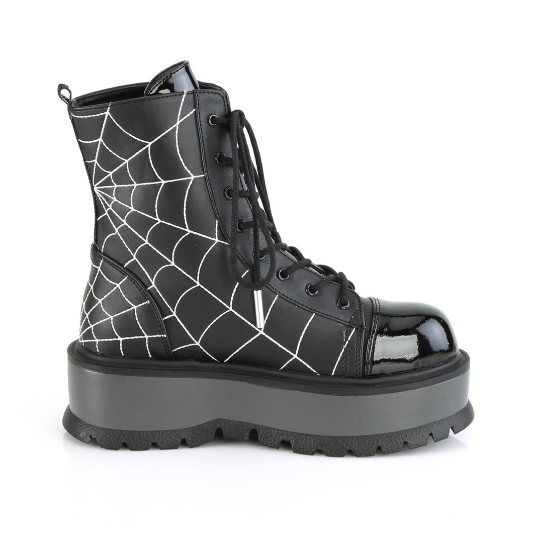 Demonia Slacker-88 Spiderweb Platform Combat Boots