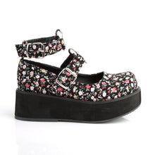 Load image into Gallery viewer, Demonia Sprite-02 Platform Mary Janes in Floral Fabric
