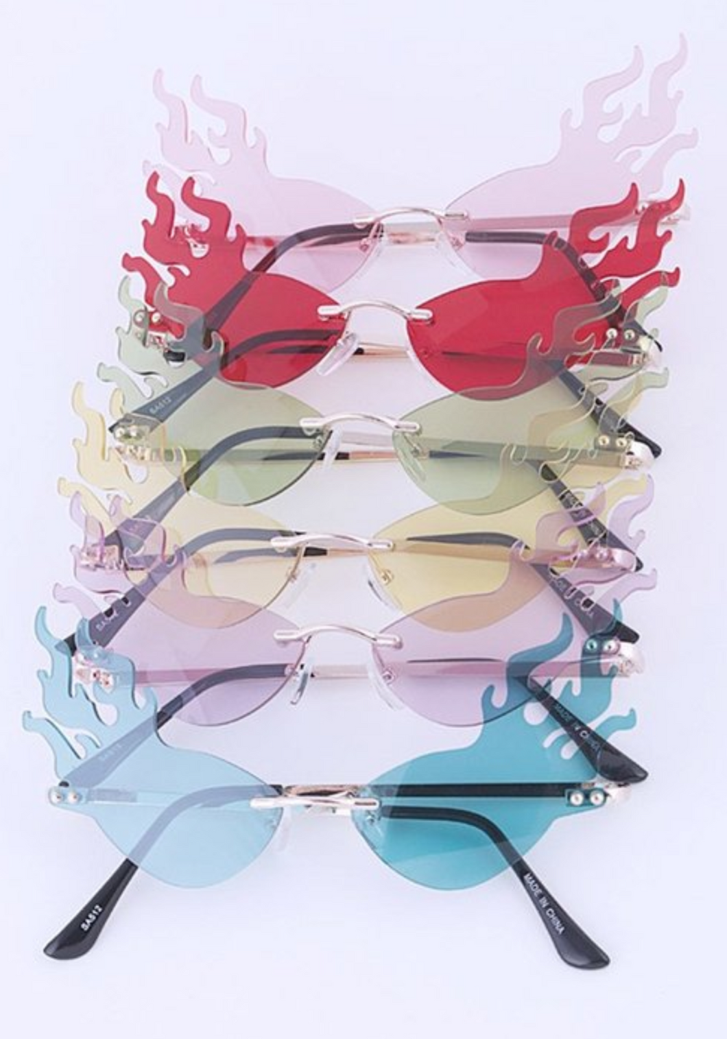 Tinted Flame Rimless Sunglasses