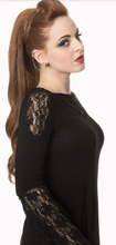Load image into Gallery viewer, Banned Alternative The Dark Hour Awaits Lace-Sleeved Top
