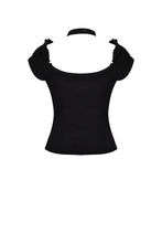 Load image into Gallery viewer, Dark in Love V Collar Short Sleeve Top
