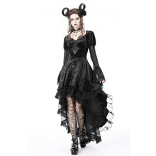 Load image into Gallery viewer, Dark in Love Spider Queen high low velvet dress
