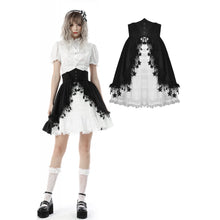 Load image into Gallery viewer, Dark in Love Black White Lolita Frilly Star High Waist Skirt

