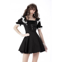 Load image into Gallery viewer, Dark In Love Princess Ruffle Neckline Dress

