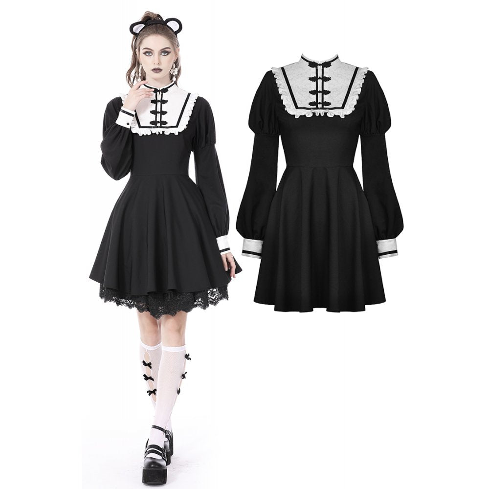 Dark in Love Retro Contrast Academy Dress