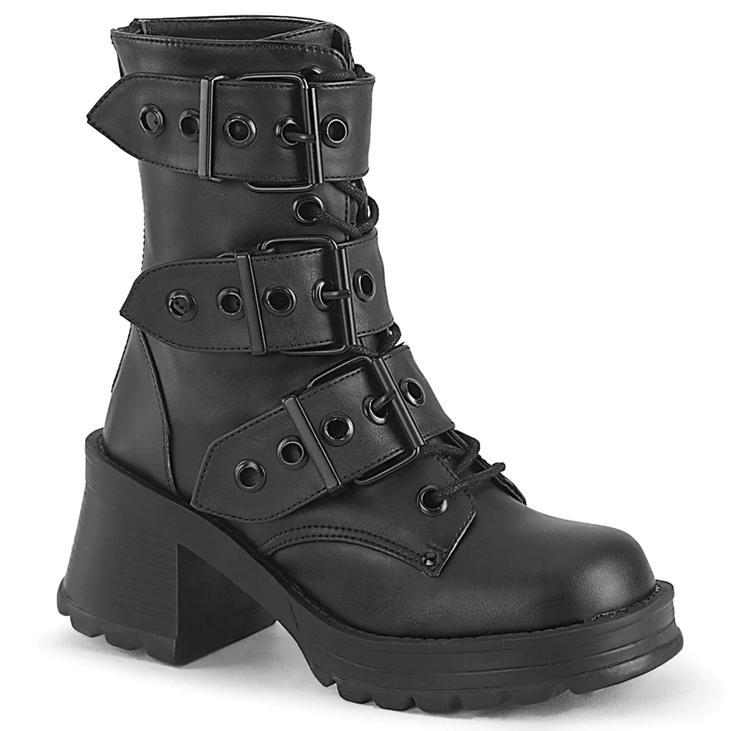 Demonia Bratty-118 Black Ankle Boots