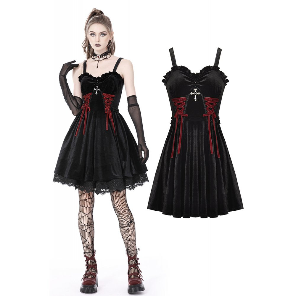 Dark in Love Bloody Lace Up Dress