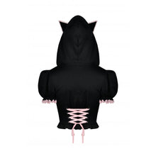 Load image into Gallery viewer, Dark In Love Pink Alternative Cat Ear Zipper Top
