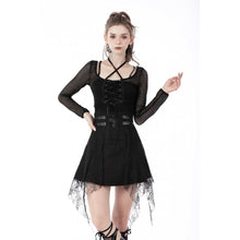 Load image into Gallery viewer, Dark In Love Punk Cross Spider Net Mini Skirt
