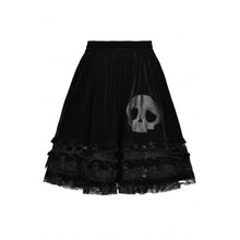Load image into Gallery viewer, Dark in Love Witch Skull Velvet Skirt
