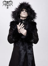 Load image into Gallery viewer, Devil Fashion Men&#39;s Long Hooded Coat with Detachable Faux Fur Trim
