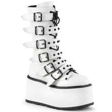 Load image into Gallery viewer, Demonia Damned-225 White Vegan Leather Boot Platform
