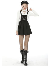 Load image into Gallery viewer, Dark in Love Black Gothic Punk Grunge Star Chain Suspender Skirt
