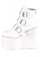 Load image into Gallery viewer, Demonia Swing-105 White Vegan Leather Wedges
