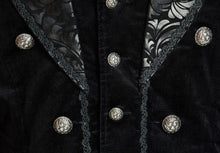 Load image into Gallery viewer, Pentagramme Men&#39;s Full-Length Black Velvet Gothic Tailcoat
