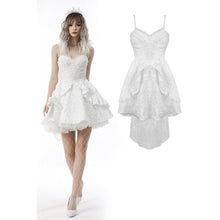 Load image into Gallery viewer, Dark in Love White Bubble Jacquard High Low Dress
