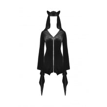 Load image into Gallery viewer, Dark in Love Cat ear bell sleeves hooded zip dress
