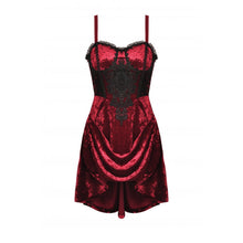 Load image into Gallery viewer, Dark In Love Gothic Noble Queen Velvet Wine Red Dress
