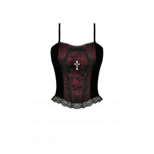Load image into Gallery viewer, Dark In Love Gothic Funeral Dark Red and Black Top

