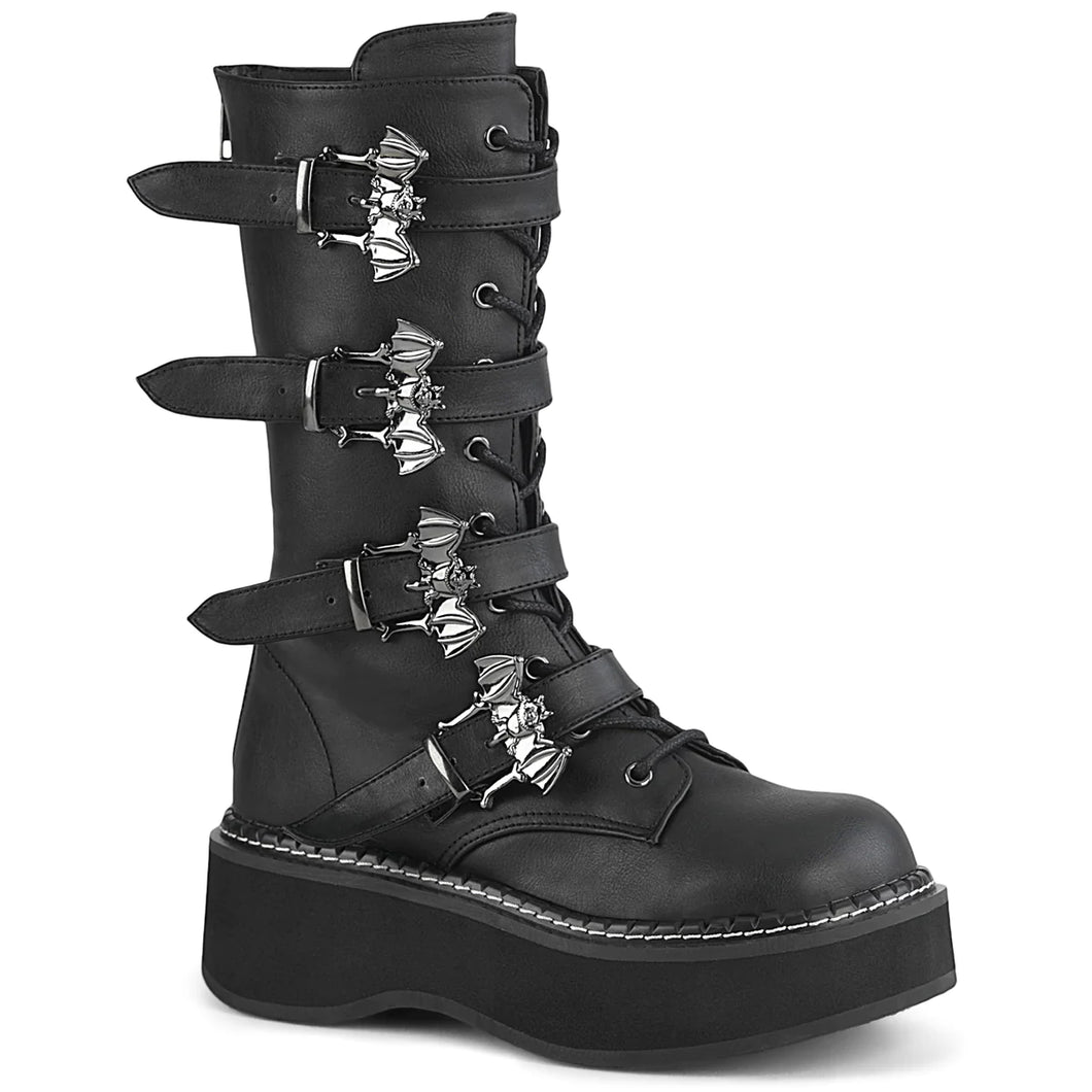 Demonia Emily-322 Black Vegan Leather Platform Boot