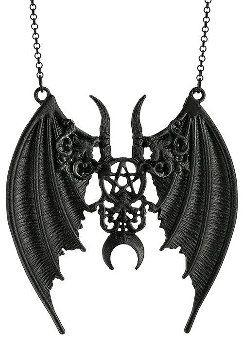 Restyle Black Gothic Maleficent Bat Wing Pendant