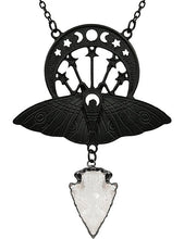 Load image into Gallery viewer, Restyle CRYSTAL MOON MOTH BLACK NECKLACE
