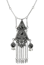 Load image into Gallery viewer, Restyle Silver Gothic Double Triangle Necklace
