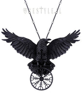 Load image into Gallery viewer, Restyle HELM OF AWE RAVEN PENDANT
