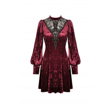 Load image into Gallery viewer, Dark In Love Lace Front Velvet Dress
