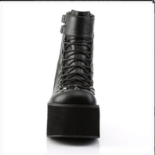 Load image into Gallery viewer, Demonia Kera-21 Platform Boots in Matte Black Vegan Leather
