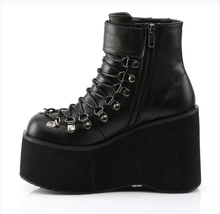 Load image into Gallery viewer, Demonia Kera-21 Platform Boots in Matte Black Vegan Leather
