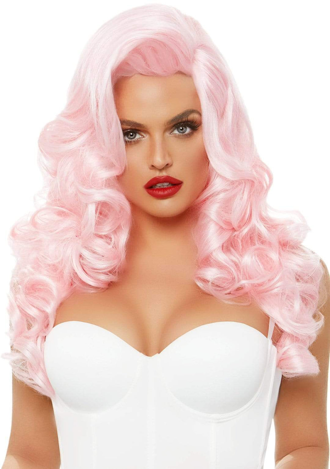 Long Pink Curly Wig