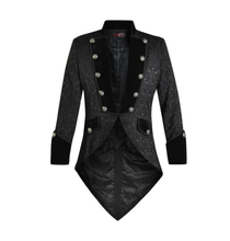 Load image into Gallery viewer, Pentagramme Men&#39;s Black Brocade and Velvet Tailcoat
