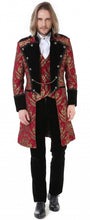 Load image into Gallery viewer, Pentagramme Men&#39;s Red and Gold Brocade Tailcoat
