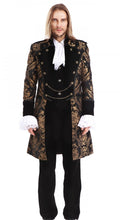 Load image into Gallery viewer, Pentagramme Men&#39;s Black and Gold Brocade Tailcoat

