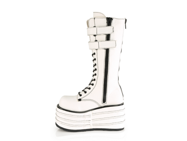 Demonia Mori-310 White Canvas Knee Boot