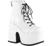 Load image into Gallery viewer, Demonia Camel-203 White Platform Ankle Boots
