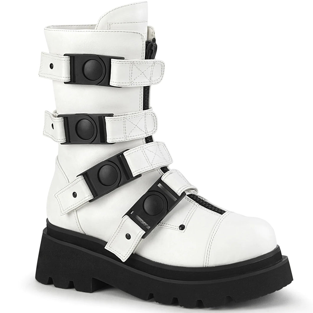 Demonia Renegade-55 White Vegan Leather Boot