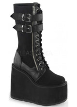 Load image into Gallery viewer, Demonia Swing-221 Black Canvas Platforms
