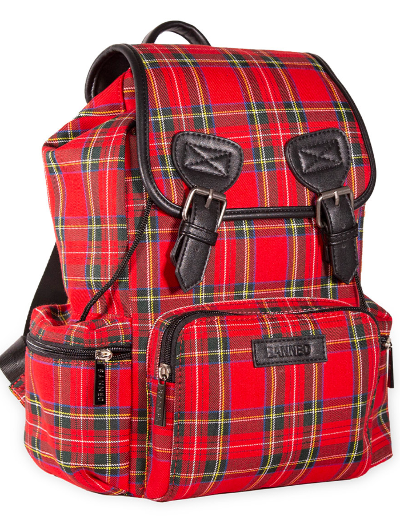 Banned Alternative Red Tartan Backpack