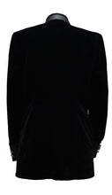 Load image into Gallery viewer, Pentagramme Men&#39;s Velvet Gothic Mid-Length Jacket in Black
