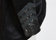 Load image into Gallery viewer, Pentagramme Men&#39;s Black Velvet and Faux Leather Gothic Swallowtail Jacket
