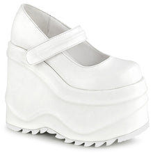 Load image into Gallery viewer, Demonia Wave-32 Platform Mary Janes in White Vegan Leather
