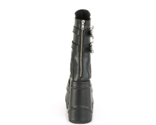 Load image into Gallery viewer, Demonia Wave-150 Bat Buckle Platform Boots in Black Vegan Leather
